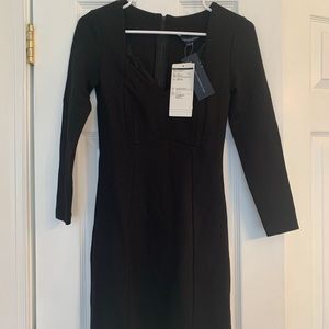 French Connection black long sleeved mini dress